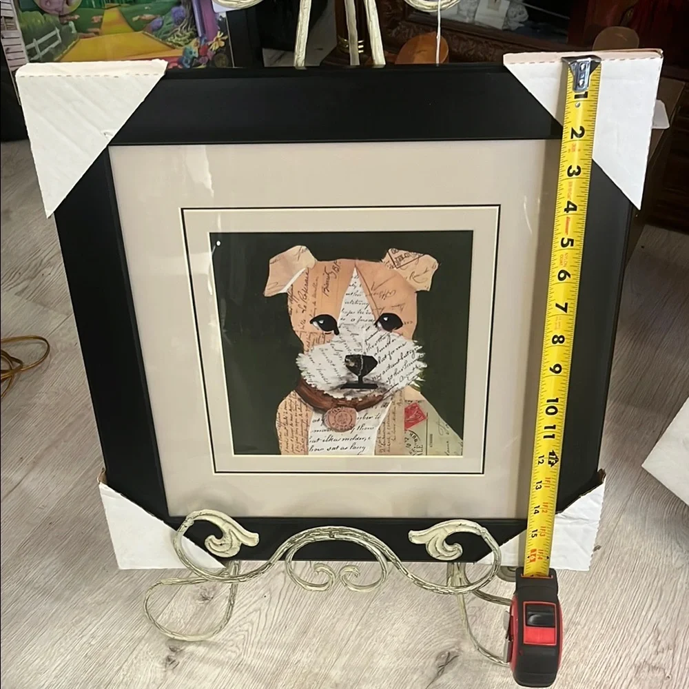 Framed Dog Art Print with Black Frame - Picture 6 of 6